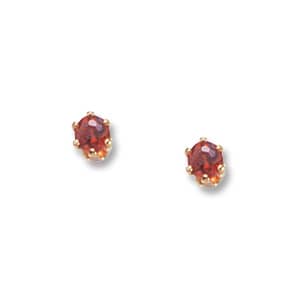 Garnet Birthstone Stud Earrings