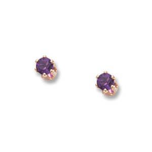 Amethyst Birthstone Stud Earrings