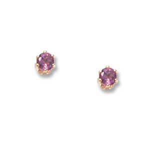 Pink Tourmaline Stud Earrings