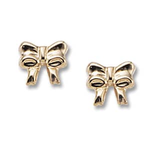 Gold Bow Stud Earrings