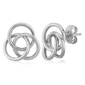 White Gold Love Knot Earrings