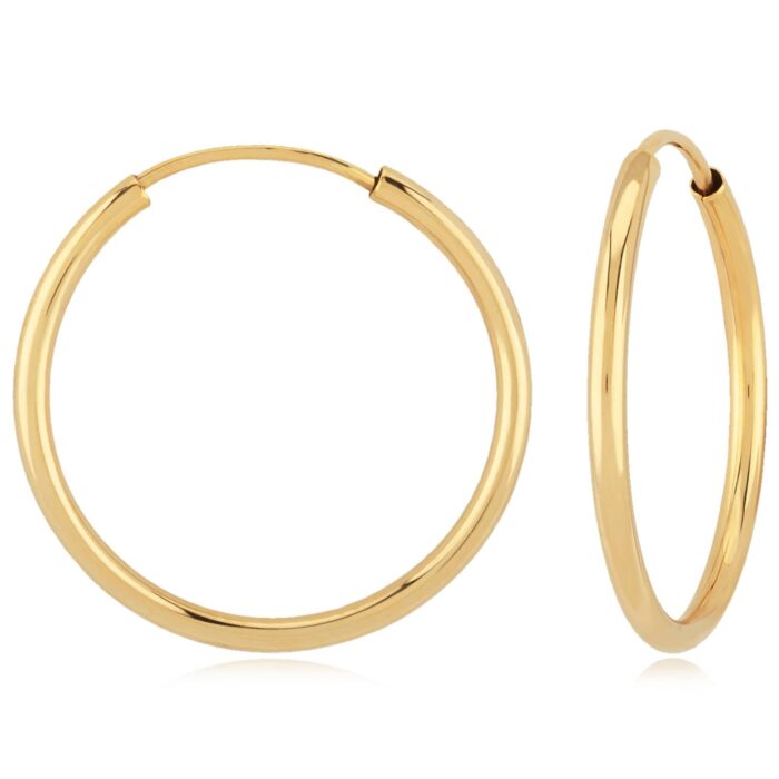 Yellow Gold Endless Hoops