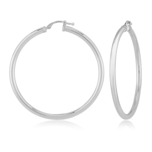 White Gold Hoop Earrings