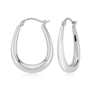 White Gold U-Shaped Hoops