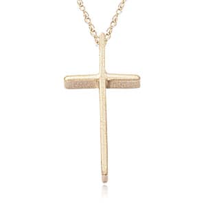 Simple Yellow Gold Cross Necklace