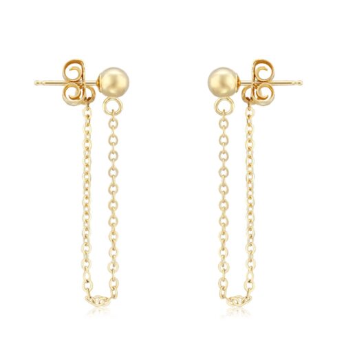 Ball Stud Earring with Chain