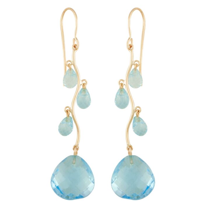 Blue Topaz Briolette Earrings