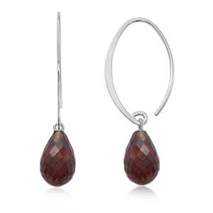 Silver Garnet Briolette Earrings