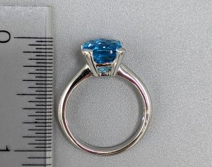 14 Karat White Gold Blue Topaz Solitaire Ring