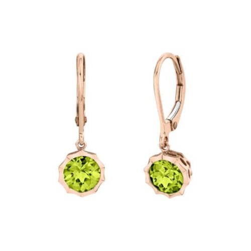 Rose Gold Peridot Dangle Earrings