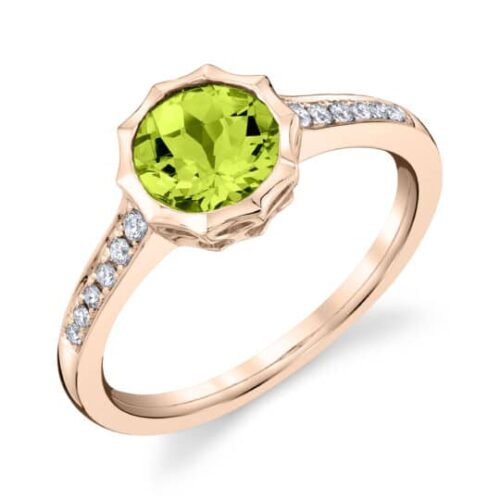 Rose Gold Peridot Ring