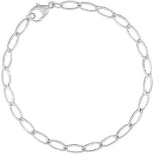 Oval Link Silver Charm Bracelet
