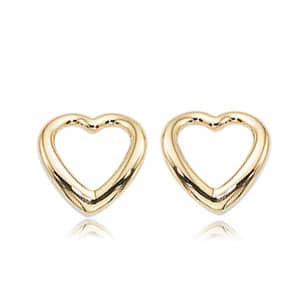 Gold Open Heart Earrings