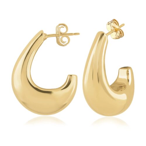 Egg Shaped J Hoop Earrings