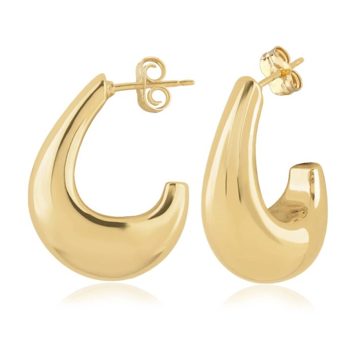 Egg Shaped J Hoop Earrings