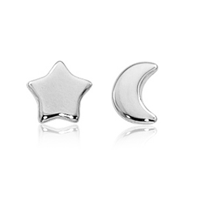 Moon and Star Stud Earring
