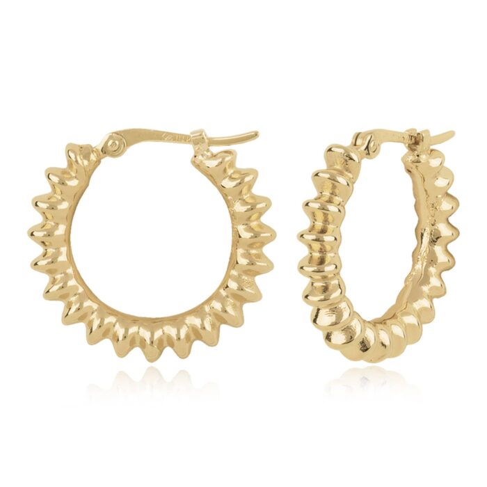 Small Ribbed Hoop Earrings