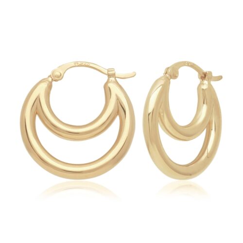 Round Tube, Double Hoop Earrings