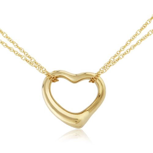 Yellow Gold Puffed Heart Pendant