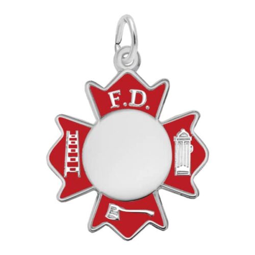 Painted Fire Department Charm