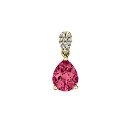 Rhodolite Garnet Pendant with Diamonds