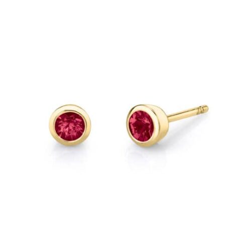 Bezel Set Ruby Stud Earrings