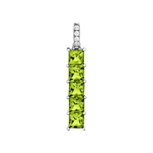 Peridot and Diamond Drop Pendant