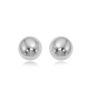 8Mm Silver Ball Post Earring