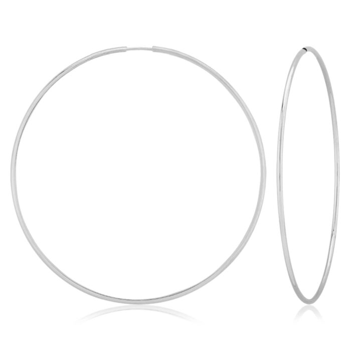 Large Endless Silver Hoops