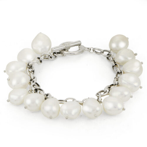 Sterling Silver Bracelet with Freshwater Cultured Pearls