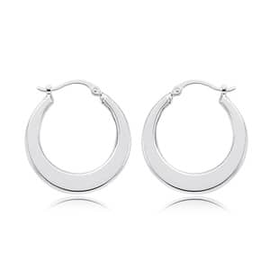 Flat Silver Hoop Earrings