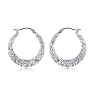 Embossed Flat Hoop Earring