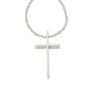 Plain Silver Cross Necklace