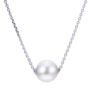 Sterling Silver Chain with One White Pearl
