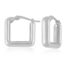 Square Silver Hoop Earrings