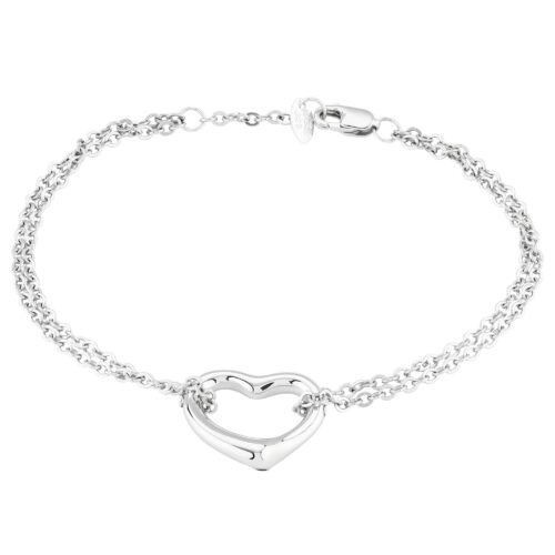 Silver Open Heart Bracelet