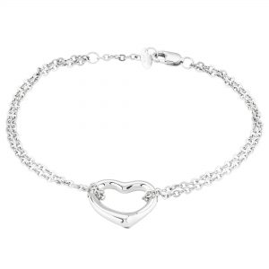 Sterling Silver Open Heart Bracelet