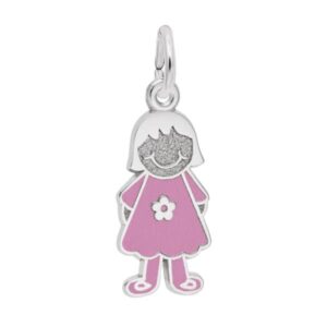 Painted Girl with Flower Dress Charm