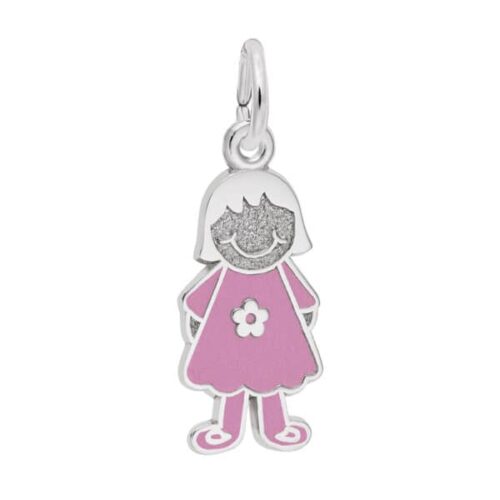 Painted Girl with Flower Dress Charm