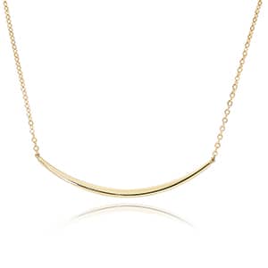 Half Curved Bar Necklace in Yellow Gold