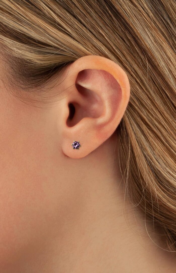 Amethyst Stud Earrings
