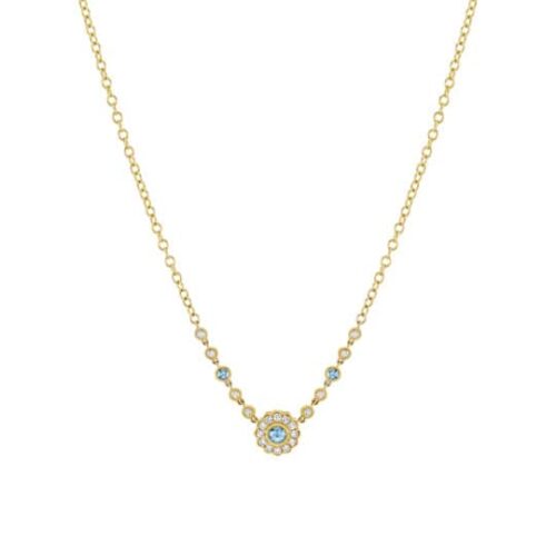 Aquamarine 14kt Yellow Gold Necklace