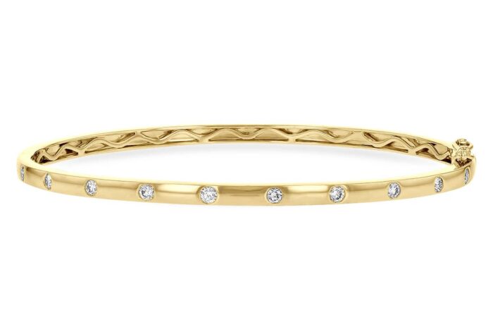 Gold Diamond Bangle Bracelet