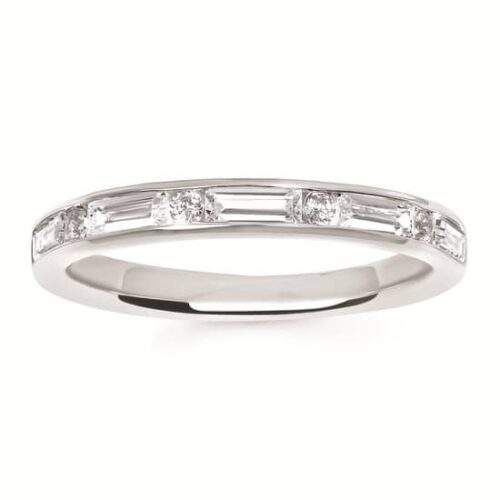 Baguette and Round Diamond Anniversary Band