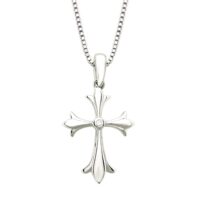 Bezel Set Diamond Cross Necklace