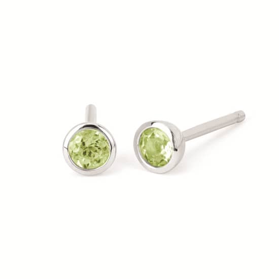 Bezel Set Peridot Stud Earrings Bezel Set Peridot Stud Earrings
