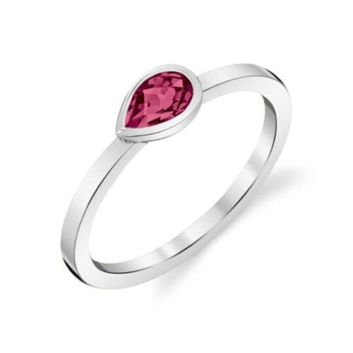 Bezel Set Rhodolite Garnet Ring