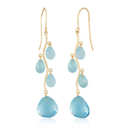 Blue Topaz Briolette Earrings