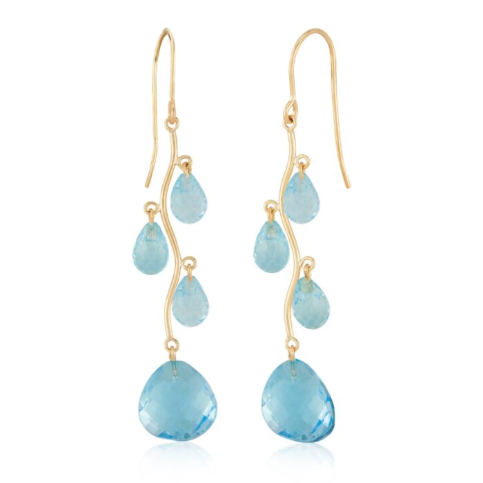 Blue Topaz Briolette Earrings