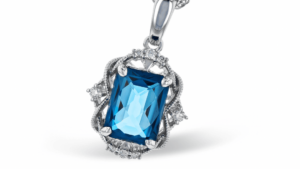 Blue Topaz and Diamond Pendant in Placer County